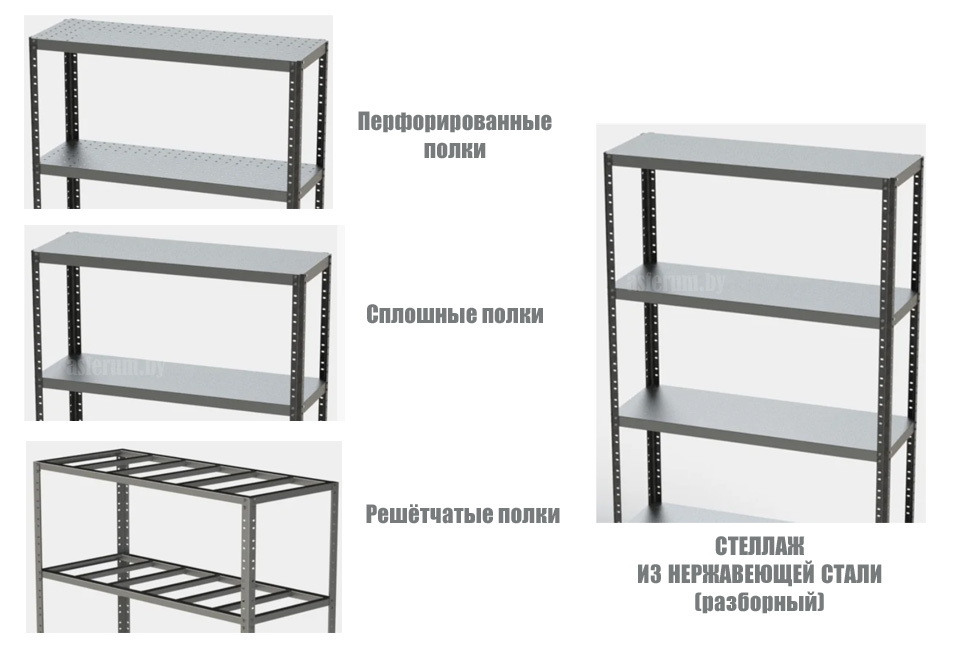 Стеллажи металлические из нержавейки